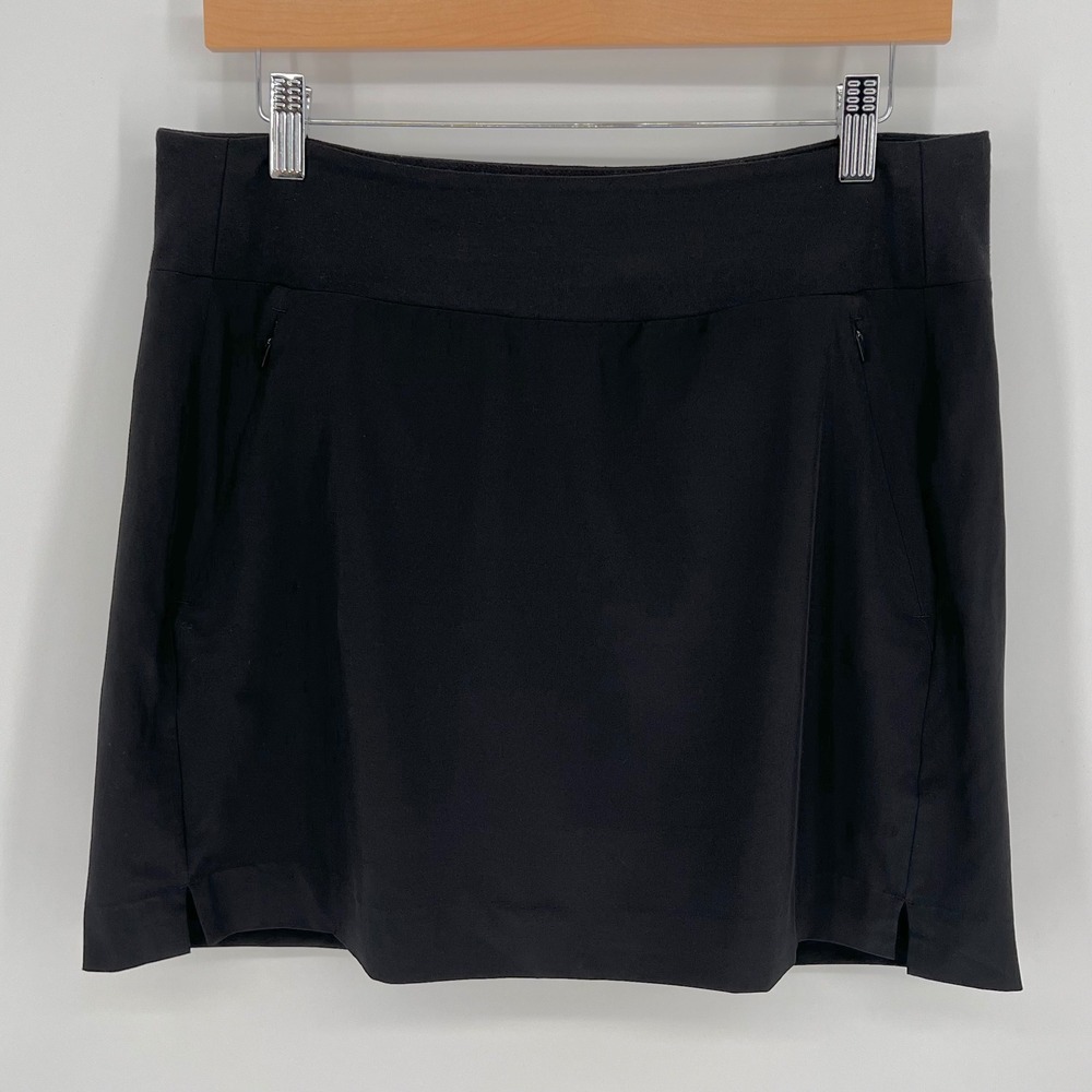 Athleta Women Soho Athletic Skort Skirt Size 10 Black Golf Tennis Athlesiure
